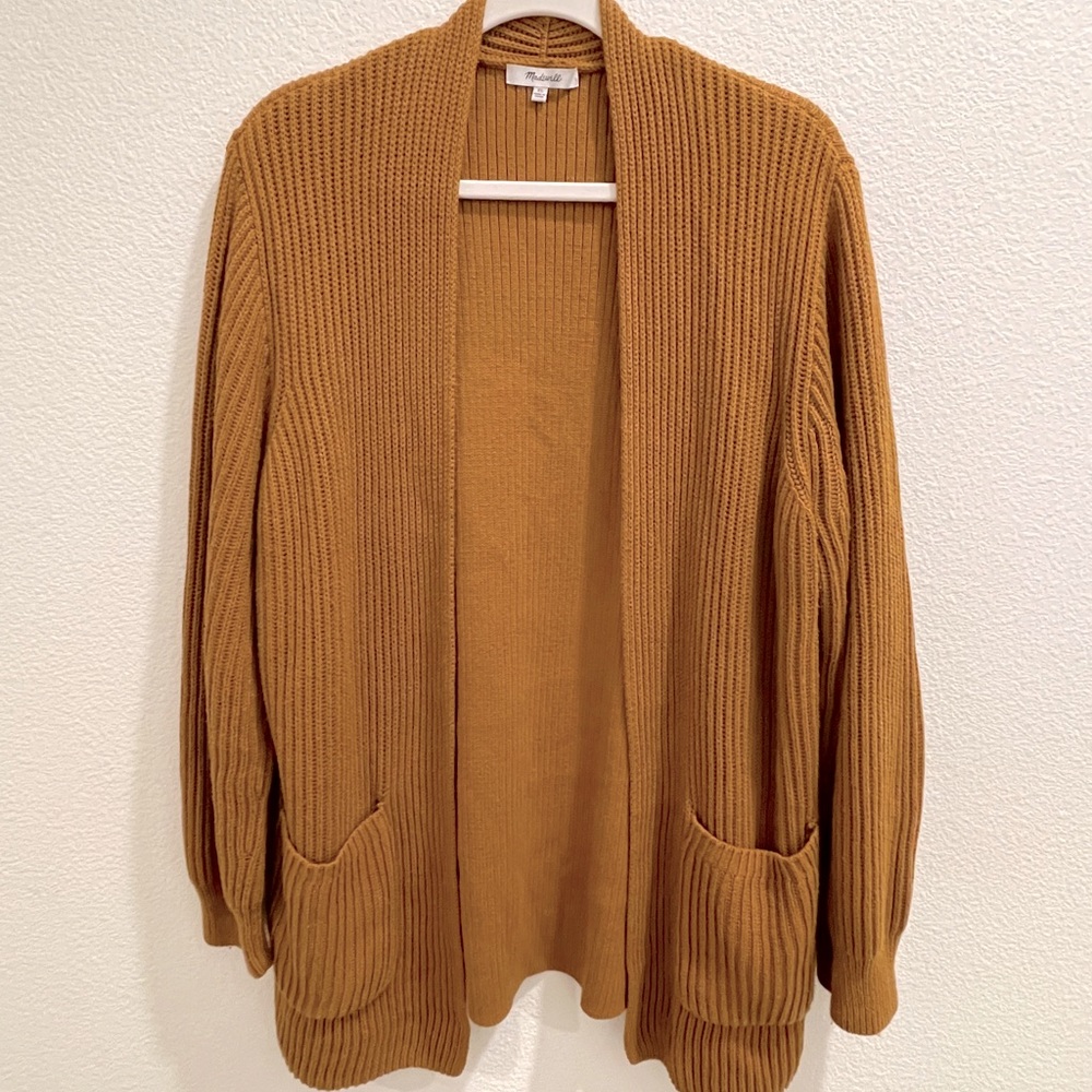 Madewell Nolan 100% Cotton Open Front Cardigan with Patch Pockets - Sz XL